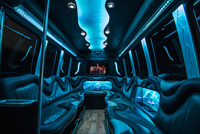 Ann Arbor party bus with comfortable leather seats